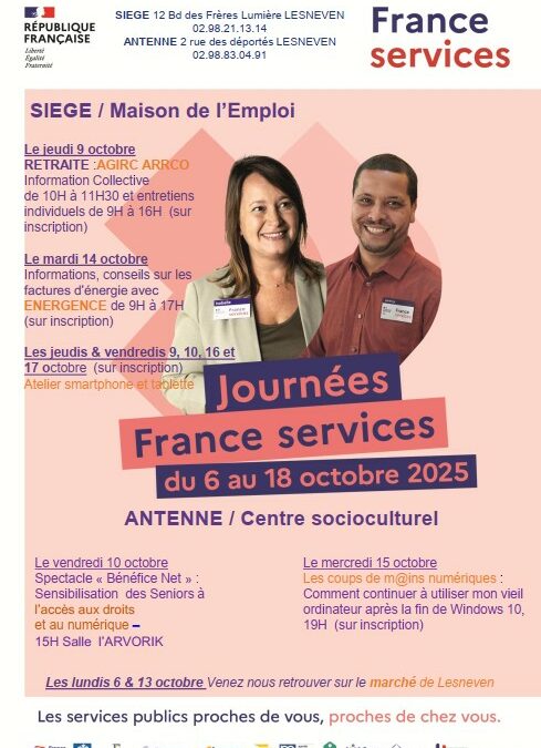 Journées France Services 6 au 18 octobre